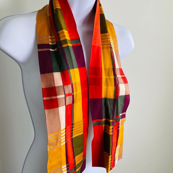 Beautiful Unisex Vintage Plaid Sash Style Scarf - Picture 3 of 9
